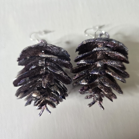 HANDCRAFTED Pinecorn Pierced Earrings HANDPAINTED Holiday Jewelry Accessories - Picture 13 of 15